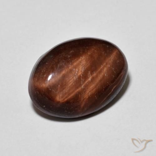 5.53ct 天然 赤みがかったブラウン タイガーズアイ, 楕円形, オペーク
