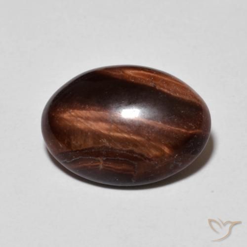 4.17ct 天然 ペカンブラウン タイガーズアイ, 楕円形, オペーク