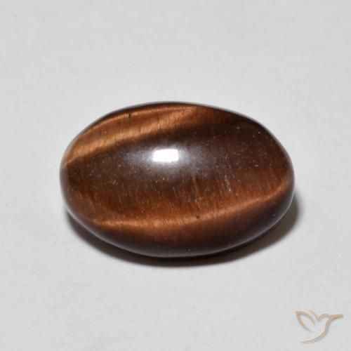 5.24ct 天然 ペカンブラウン タイガーズアイ, 楕円形, オペーク