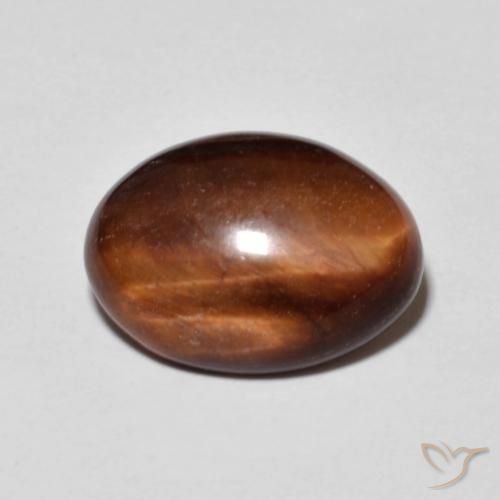 5.19ct 天然 Medium Dark-Brown タイガーズアイ, 楕円形, オペーク