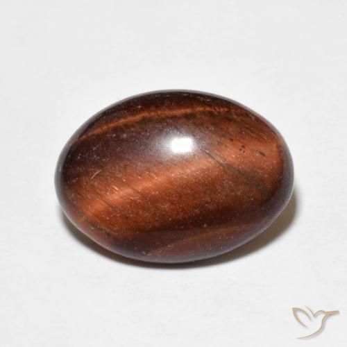 5.00ct 天然 赤みがかったブラウン タイガーズアイ, 楕円形, オペーク