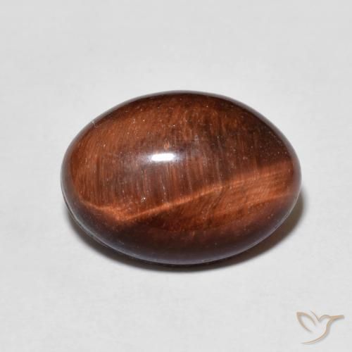 5.38ct 天然 Medium Dark-Brown タイガーズアイ, 楕円形, オペーク