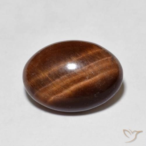 5.38ct 天然 Medium Dark-Brown タイガーズアイ, 楕円形, オペーク
