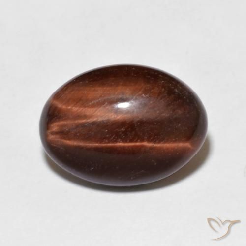 5.18ct 天然 ウォームブラウン タイガーズアイ, 楕円形, オペーク