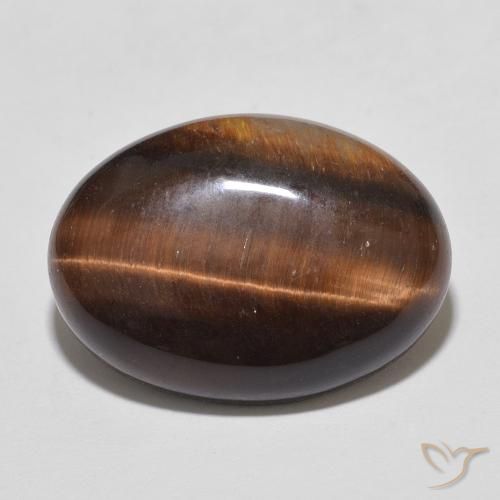 9.86ct 天然 赤みがかったブラウン タイガーズアイ, 楕円形, オペーク