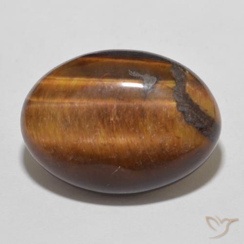11.39ct 天然 ウォームブラウン タイガーズアイ, 楕円形, オペーク