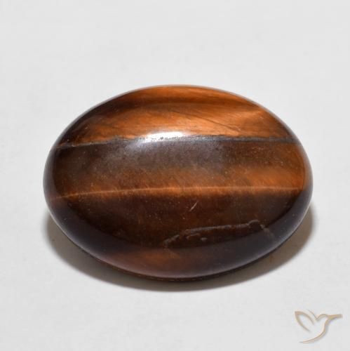 10.65ct 天然 濃いシナモンブラウン タイガーズアイ, 楕円形, オペーク