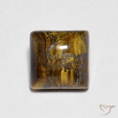 1.36ct 天然 Medium Light-Brown タイガーズアイ, 四角形, オペーク