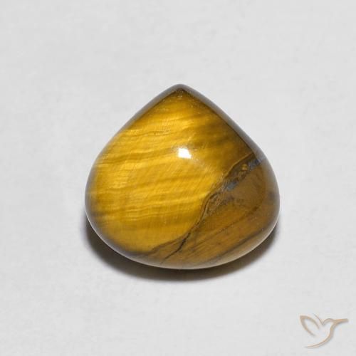 1.89ct 天然 黄色がかったブラウン タイガーズアイ, 洋梨の形, オペーク