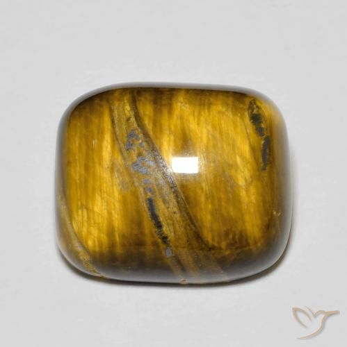 8.96ct 天然 ゴールドブラウン タイガーズアイ, クッション, オペーク