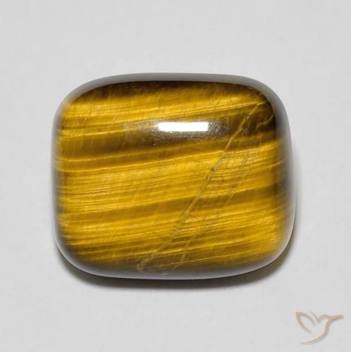 8.41ct 天然 ミディアムブラウン タイガーズアイ, クッション, オペーク