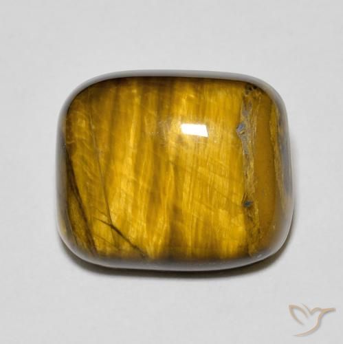 8.50ct 天然 ゴールドブラウン タイガーズアイ, クッション, オペーク