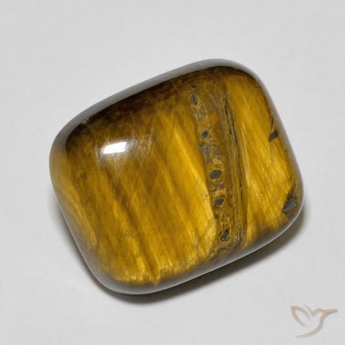9.01ct 天然 ウォームブラウン タイガーズアイ, クッション, オペーク