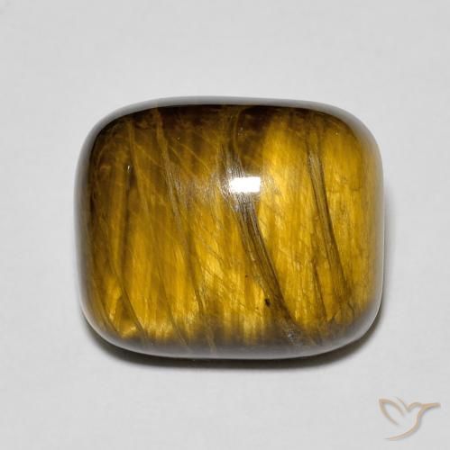 8.99ct 天然 ミディアムブラウン タイガーズアイ, クッション, オペーク
