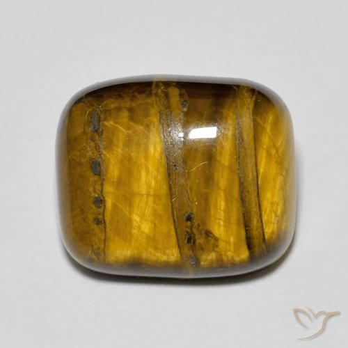 9.15ct 天然 Medium Light-Brown タイガーズアイ, クッション, オペーク