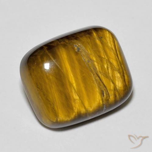 8.72ct 天然 ゴールドブラウン タイガーズアイ, クッション, オペーク