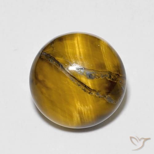 6.75ct 天然 Medium Light-Brown タイガーズアイ, ラウンド, オペーク