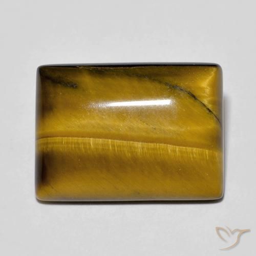 12.55ct 天然 ゴールドブラウン タイガーズアイ, バゲット, オペーク