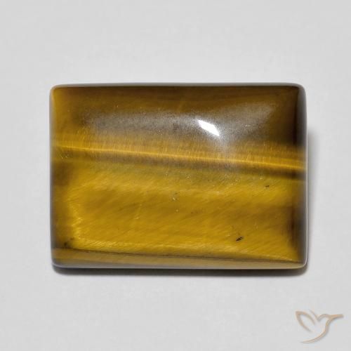 12.85ct 天然 ミディアムブラウン タイガーズアイ, バゲット, オペーク
