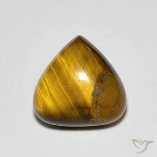 3.45ct 天然 ゴールドブラウン タイガーズアイ, 洋梨の形, オペーク