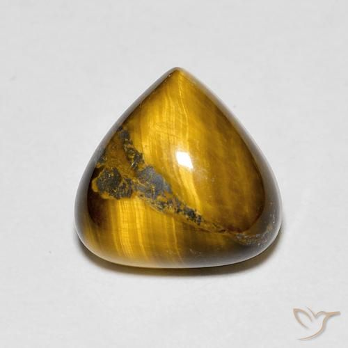 3.48ct 天然 ゴールドブラウン タイガーズアイ, 洋梨の形, オペーク