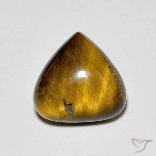 3.45ct 天然 ウォームブラウン タイガーズアイ, 洋梨の形, オペーク