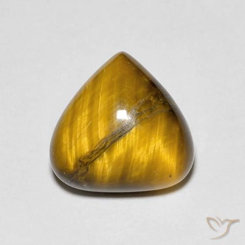 3.48ct 天然 ミディアムブラウン タイガーズアイ, 洋梨の形, オペーク