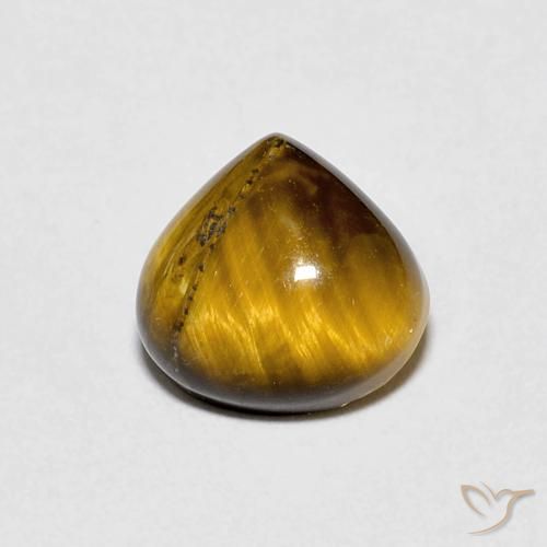 1.92ct 天然 ライトブラウン タイガーズアイ, 洋梨の形, オペーク