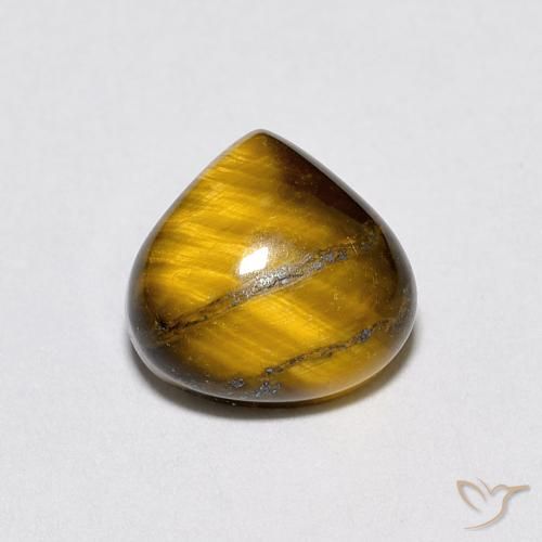 1.93ct 天然 ライトブラウン タイガーズアイ, 洋梨の形, オペーク