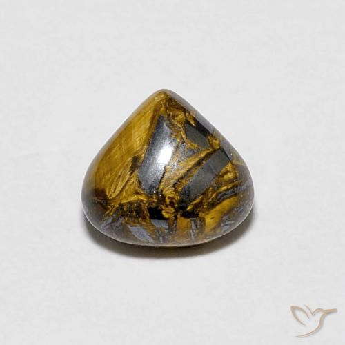 1.05ct 天然 ウォームブラウン タイガーズアイ, 洋梨の形, オペーク