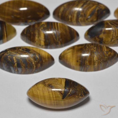 2.17ct 天然 ウォームブラウン タイガーズアイ, マーキーズ, オペーク