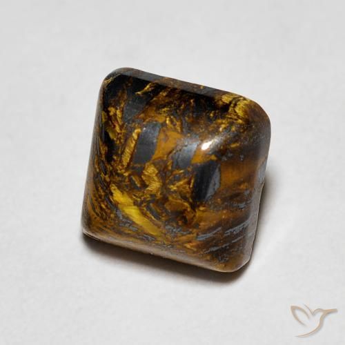 1.53ct 天然 ヒッコリーブラウン タイガーズアイ, 四角形, オペーク