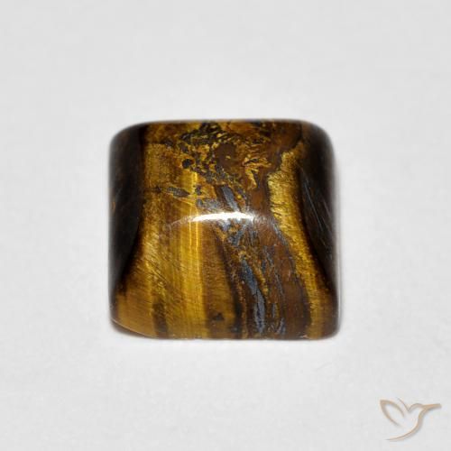 1.34カラットの天然Medium Light-Brownタイガーズアイ、四角形、オペーク