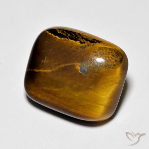 8.75ct 天然 黄色がかったブラウン タイガーズアイ, クッション, オペーク