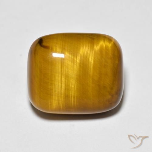 8.76ct 天然 ライトブラウン タイガーズアイ, クッション, オペーク