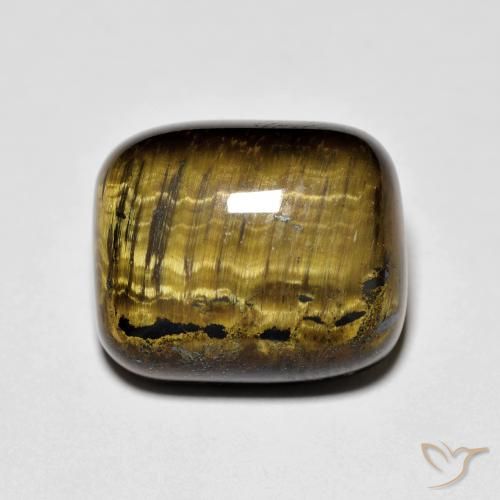 9.41ct 天然 ゴールドブラウン タイガーズアイ, クッション, オペーク
