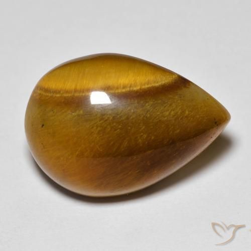 13.02ct 天然 ウォームブラウン タイガーズアイ, 洋梨の形, オペーク