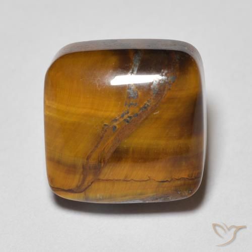 6.28ct 天然 ウォームブラウン タイガーズアイ, クッション, オペーク