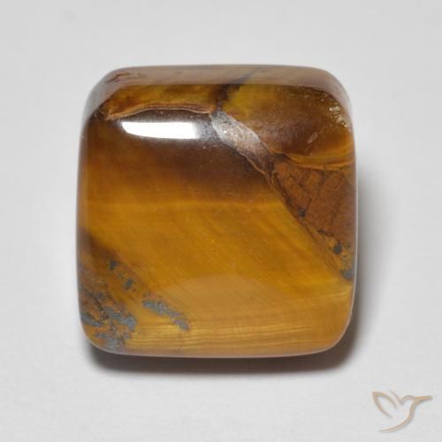 6.04ct 天然 ゴールドブラウン タイガーズアイ, クッション, オペーク, Photo A