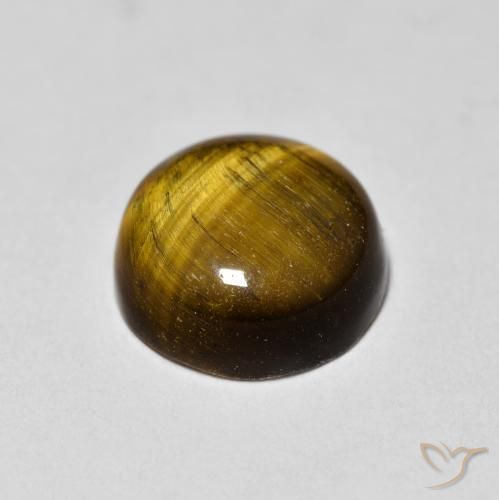 1.87カラットの天然Medium Dark-Brownタイガーズアイ、ラウンド、オペーク