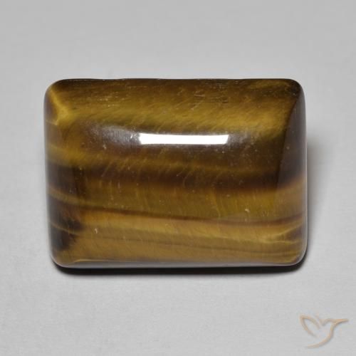 18.85ct 天然 ウォームブラウン タイガーズアイ, バゲット, オペーク