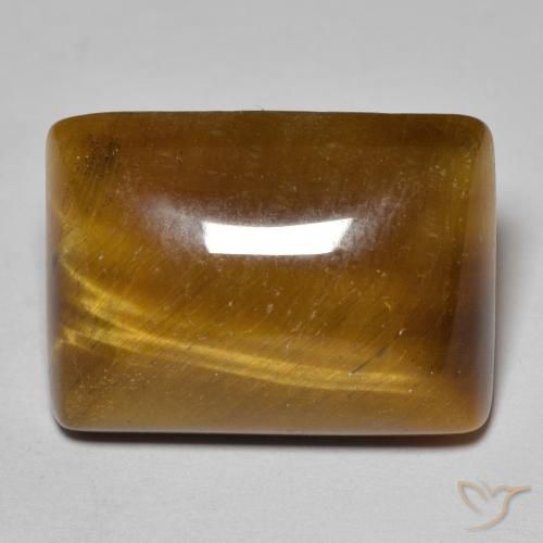 16.69ct 天然 ミディアムブラウン タイガーズアイ, バゲット, オペーク