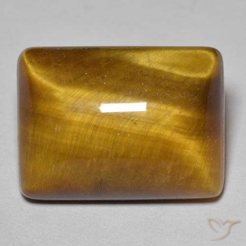 19.70ct 天然 ウォームブラウン タイガーズアイ, バゲット, オペーク