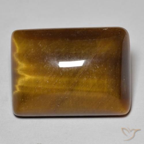 19.29ct 天然 ゴールドブラウン タイガーズアイ, バゲット, オペーク