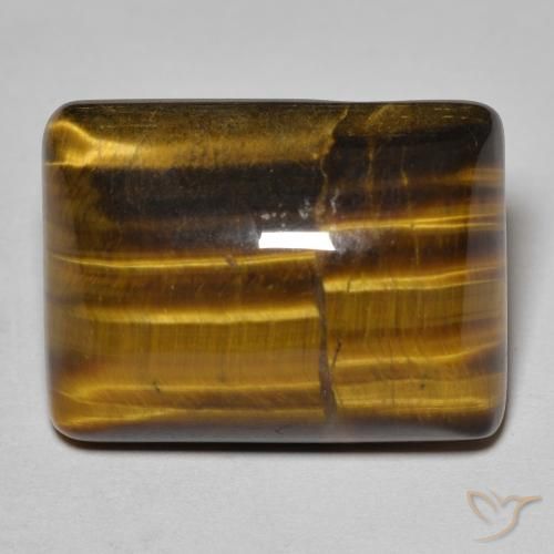 19.67ct 天然 ゴールドブラウン タイガーズアイ, バゲット, オペーク