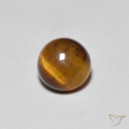 1.36ct 天然 ジンジャーブレッドブラウン タイガーズアイ, ラウンド, オペーク
