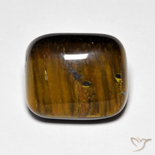 8.57ct 天然 ブラウン タイガーズアイ, クッション, オペーク