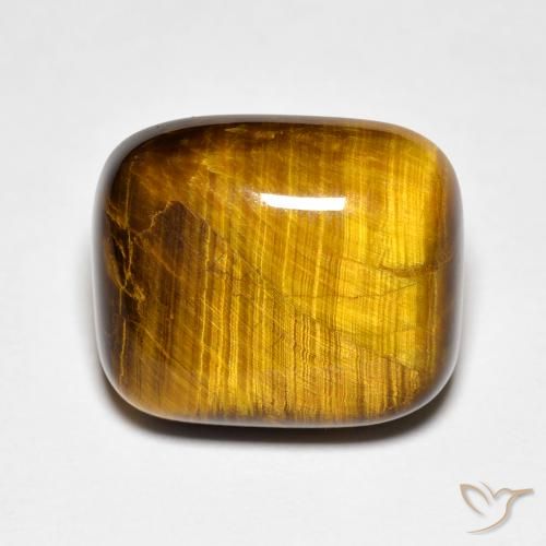8.56ct 天然 ウォームブラウン タイガーズアイ, クッション, オペーク