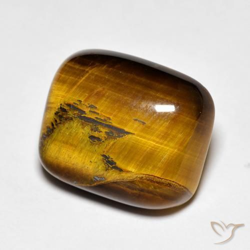 9.01ct 天然 ゴールドブラウン タイガーズアイ, クッション, オペーク