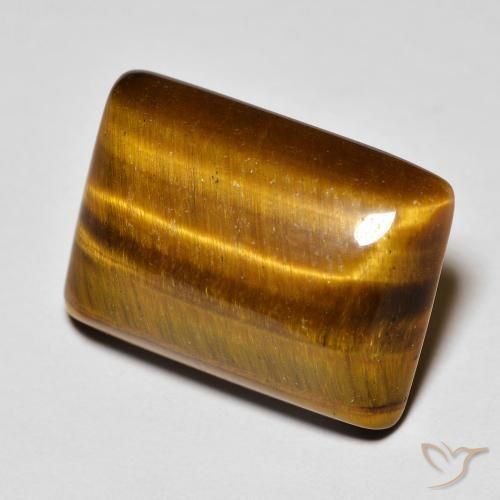 13.68ct 天然 ウォームブラウン タイガーズアイ, バゲット, オペーク